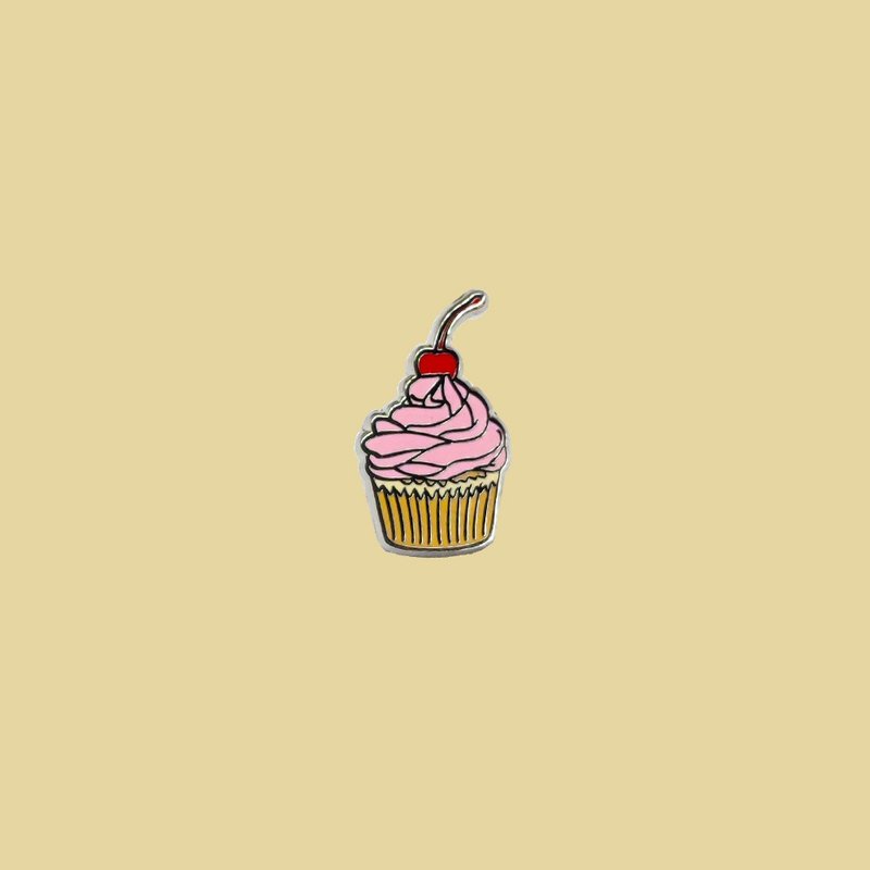 CUPCAKE PIN BADGE BROOCH - 胸針 - 其他金屬 多色