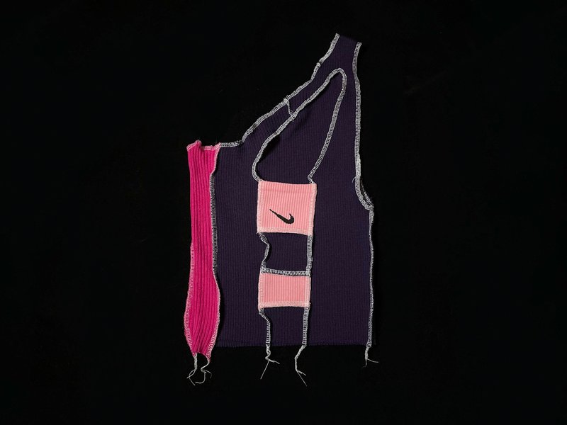 REGETHER Reworked NIKE Ribbed Knit Vest-Slanted Shoulder-07 - Women's Vests - Cotton & Hemp Purple