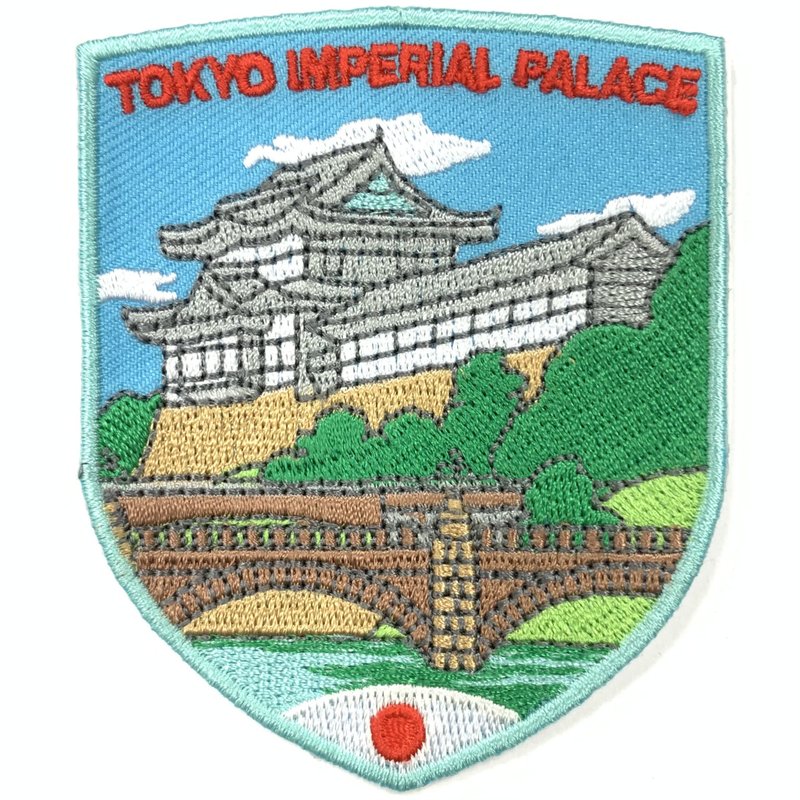 Japan Tokyo Imperial Palace JAPAN adhesive embroidery adhesive patch sleeve label cloth label cloth patch - เข็มกลัด/พิน - งานปัก หลากหลายสี