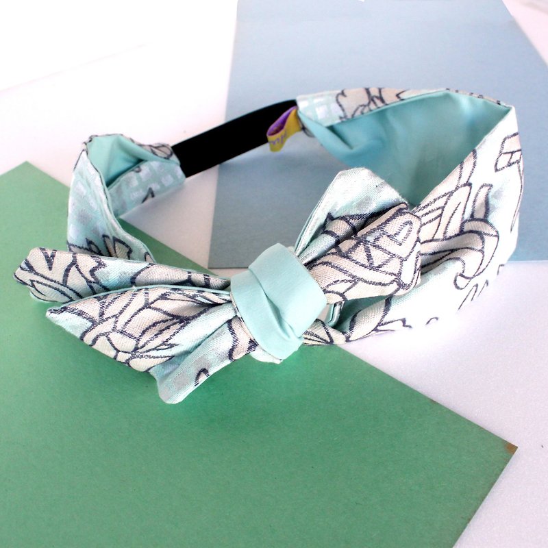 Flower Jacquard Multifunctional hairband - Headbands - Cotton & Hemp Green