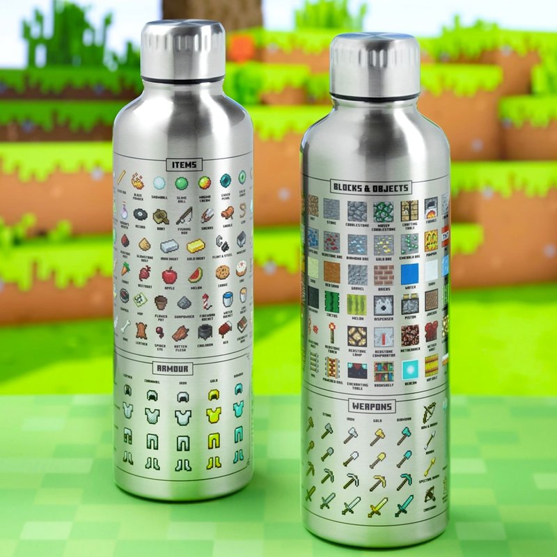 【最佳禮物】官方授權Minecraft 500mL 金屬水瓶/壺 - 茶壺/茶杯/茶具 - 不鏽鋼 多色