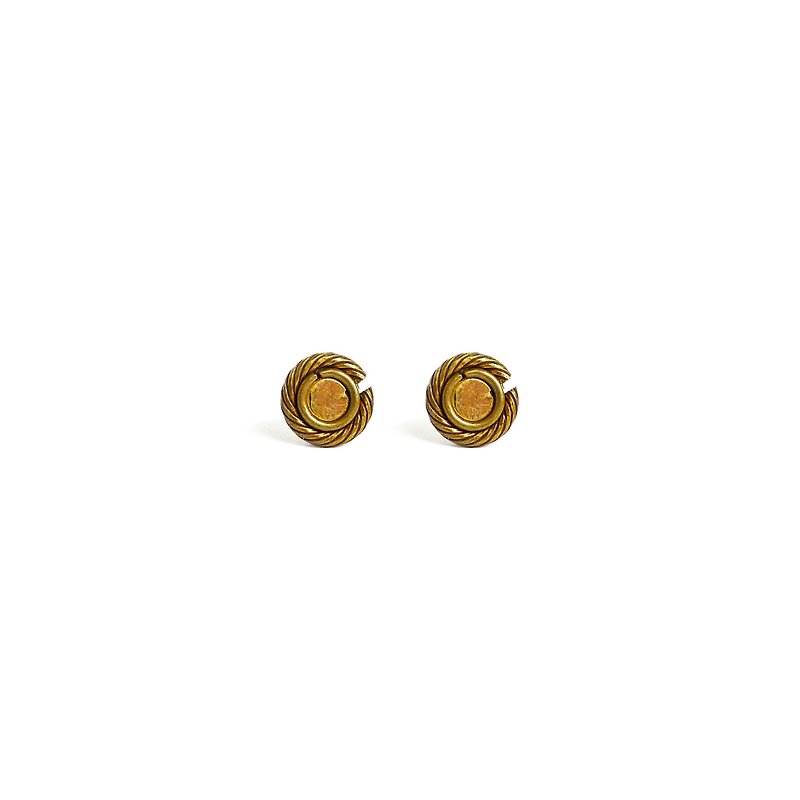Ficelle | Handmade Brass Natural Stone Bracelet | [Yiyi] Tonghua - Earrings - Earrings & Clip-ons - Copper & Brass 