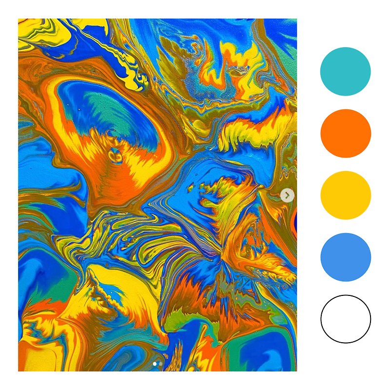 [Novice must buy] Diy fluid painting material package / color contrast / two works can be completed - วาดภาพ/ศิลปะการเขียน - วัสดุอื่นๆ สีนำ้ตาล