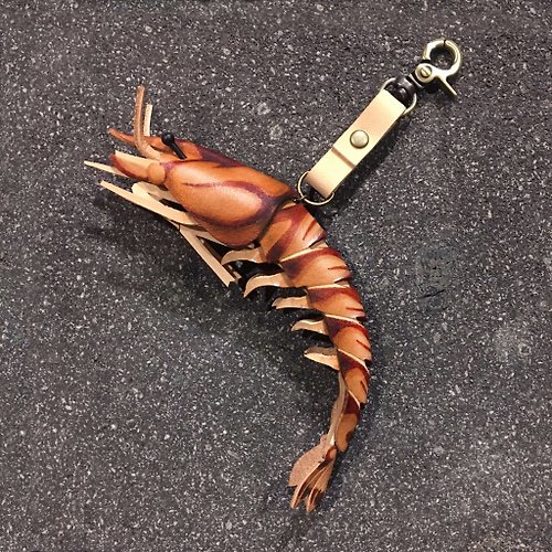 Original animal series zebra prawns (large shrimp prawns) real-size pendant  hanging buckle leather goods leather carvings - Shop Xuan Leather Charms -  Pinkoi