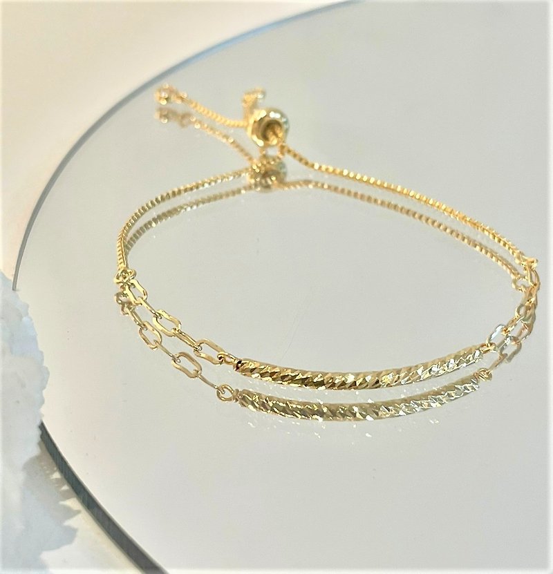 │Daily│Exquisite Glyph• 14kgf • Bracelet• Adjustable Bracelet• Note Gold - Bracelets - Copper & Brass 