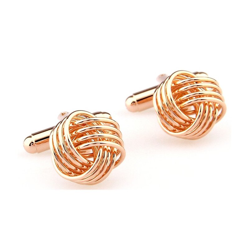 Kings Collection Rose Gold Knot Men Cufflinks KC10090 Gold - Cuff Links - Other Metals Gold