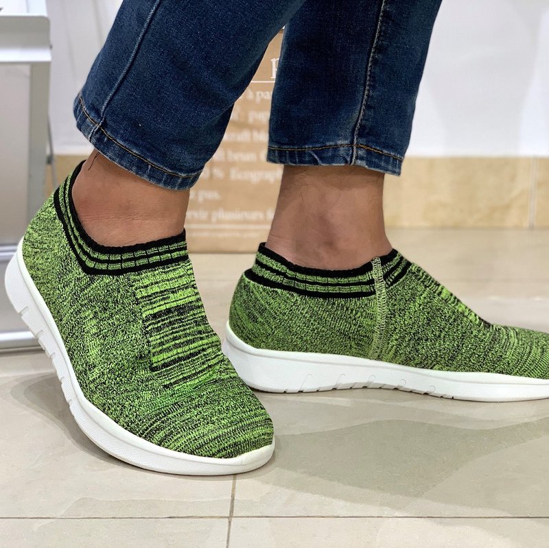 WYPEX-Necked Foot Protection Design Breathable Shoes-Black and Green - Men's Casual Shoes - Other Materials 