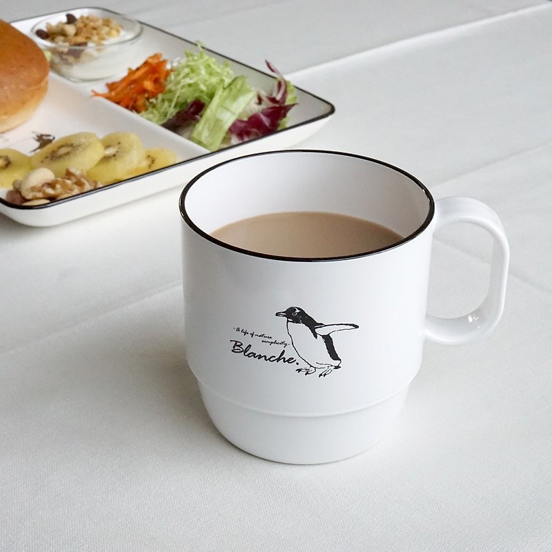 Blanche Big Mug 500ml Tea Cup Coffee Soup Drink Light Penguin Present Cute Japan - 咖啡杯 - 塑膠 白色