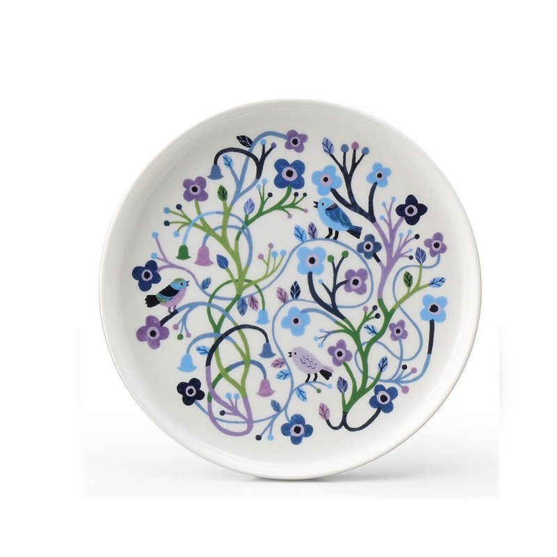 Monika Forsberg designer joint bird song bone china flat plate (21cm) - Plates & Trays - Porcelain 
