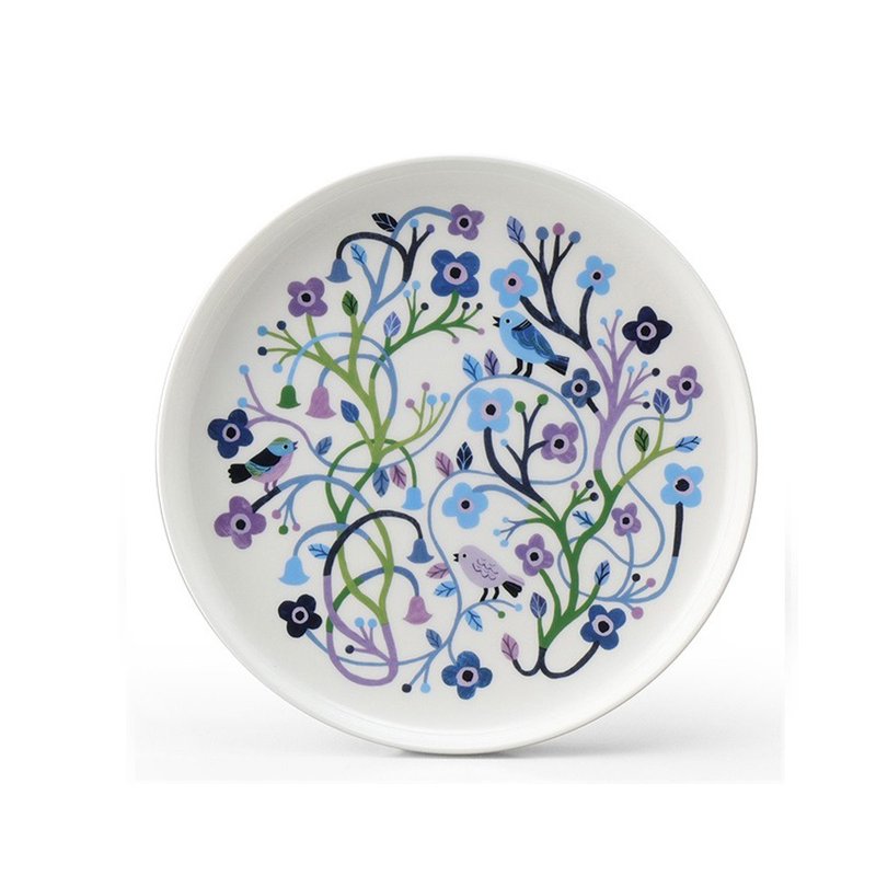 Monika Forsberg designer joint bird song bone china flat plate (21cm) - จานและถาด - เครื่องลายคราม 