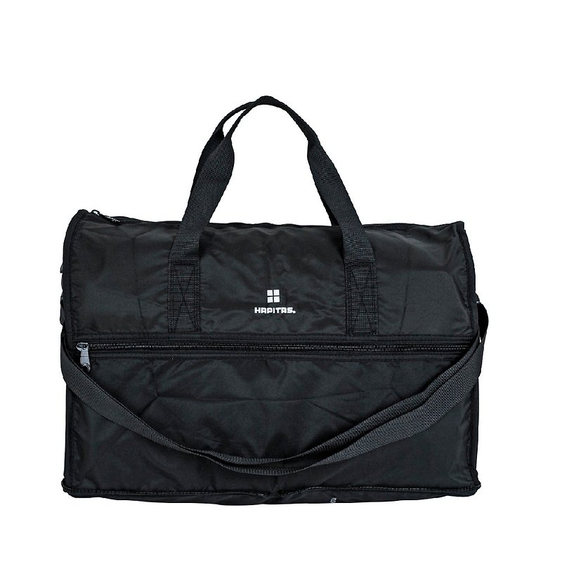 【HAPI+TAS】日本原廠授權 摺疊旅行袋(大)-霧面黑 - 行李箱/旅行袋 - 聚酯纖維 黑色