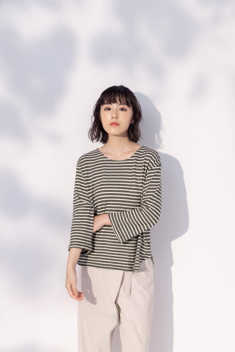 An unfinished story cardigan cotton long-sleeved shirt-us (green) - Women's Tops - Cotton & Hemp Green