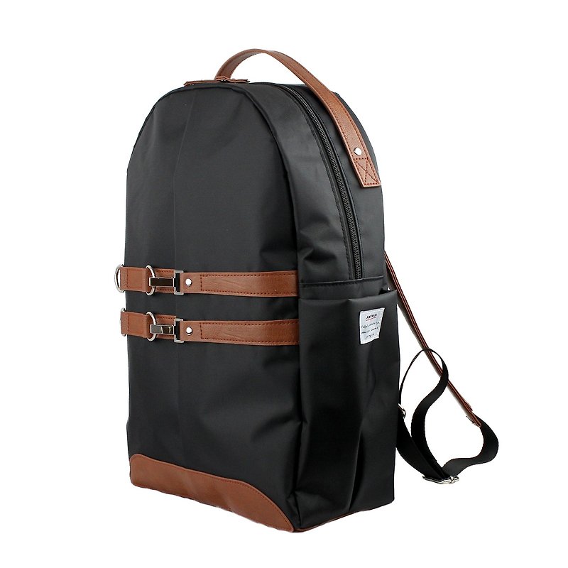 AMINAH-Camel Brown light riding backpack【am-0305】 - Backpacks - Other Man-Made Fibers Brown