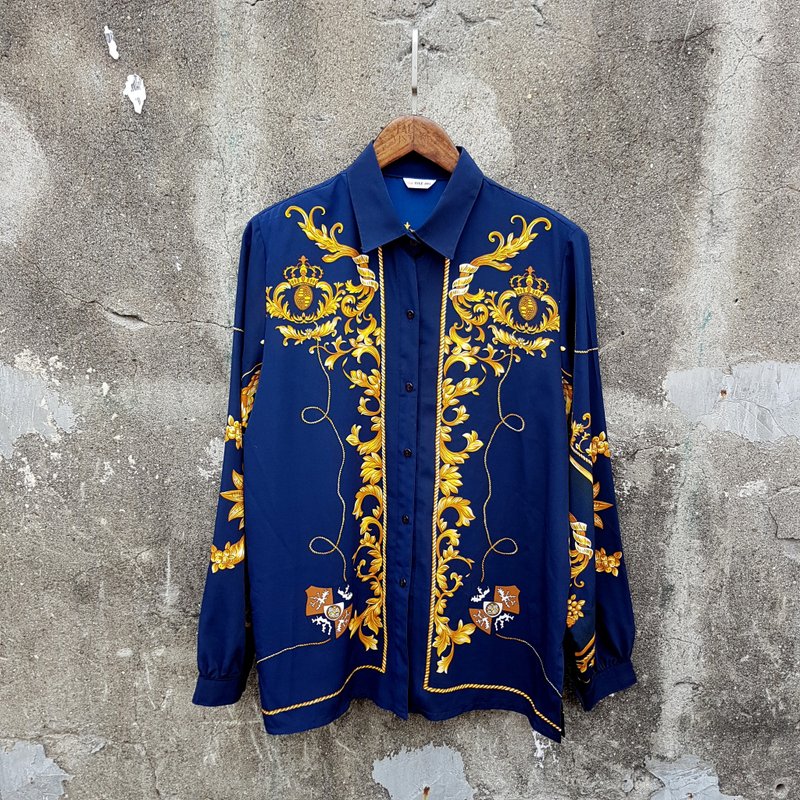Gecko Gege - Japan - Baroque Ornate floral vintage shirt - Men's Shirts - Polyester 