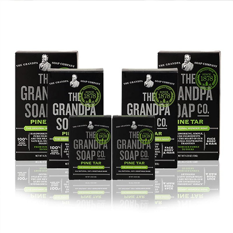 Grandpa Magical Grandpa Magical Pine Tar Skin Care Soap Big and Small Friends Group - Shampoos - Other Materials Green