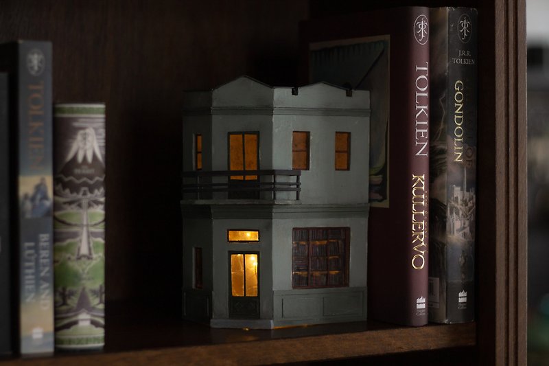 Handmade Model Miniature House - 擺飾/家飾品 - 木頭 藍色