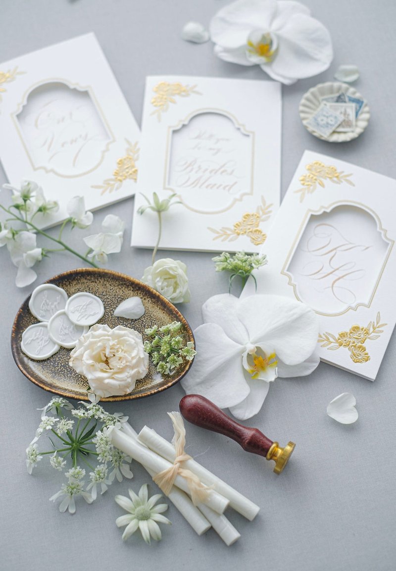 客製化誓言卡西洋書法多用途卡感謝卡bridesmid card handmade - 其他 - 紙 白色