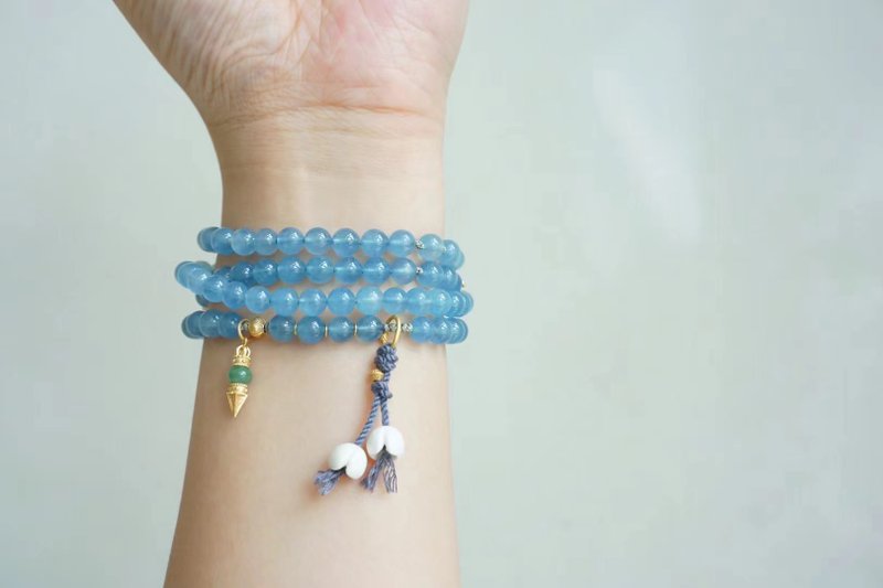 Small boutique. Sea Sapphire. life number 5 - Bracelets - Gemstone 