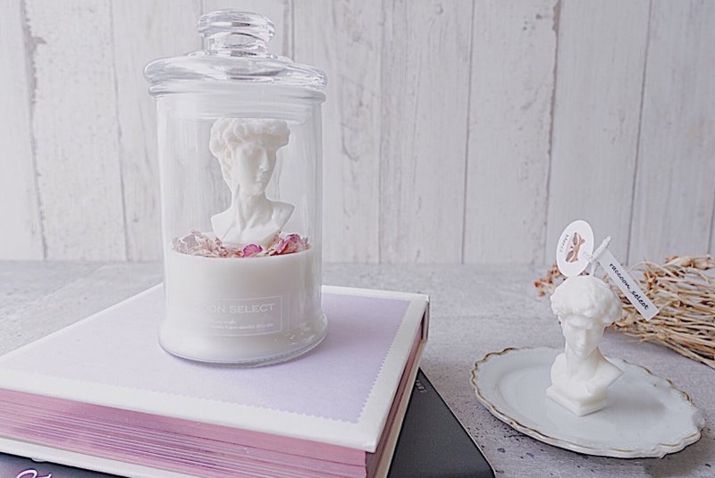 【Customized gift】The statue in the bottle can choose color natural soy candle - เทียน/เชิงเทียน - ขี้ผึ้ง 