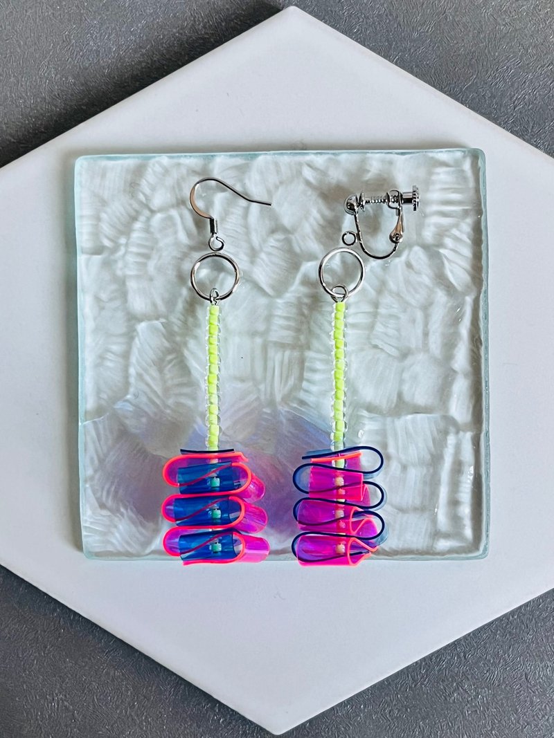 PVC DesignA 008 ピアス/イヤリング - 耳環/耳夾/耳骨夾 - 其他材質 藍色