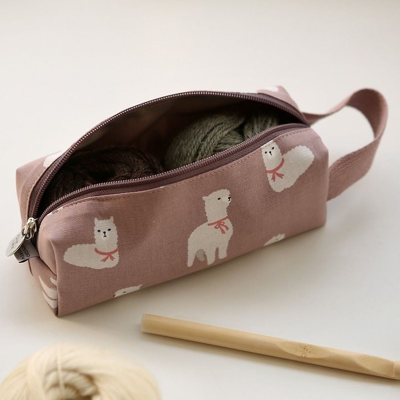 Dailylike-手提土司筆袋-03 羊駝,E2D27577 - 筆盒/筆袋 - 其他材質 粉紅色