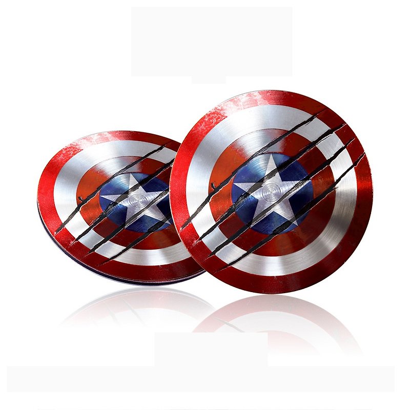 InfoThink Captain America's ultra-thin shield TYPE C / USB dual-headed drive 32GB (war damage version) - แฟรชไดรฟ์ - โลหะ สีน้ำเงิน