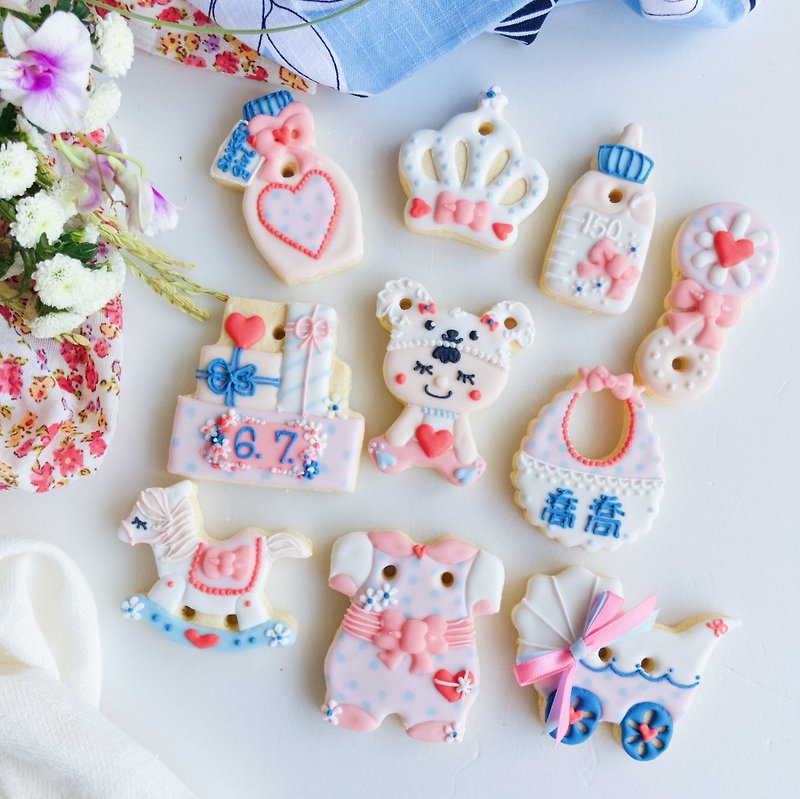 Salivation icing biscuits•Quartz baby girl creative design gift box 10 pieces set - Handmade Cookies - Fresh Ingredients 