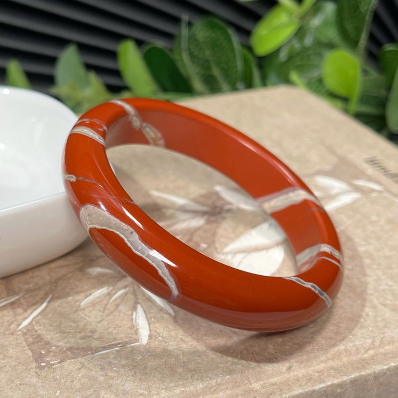 South Africa Red Jasper Bracelet 55MM Ice Run High Porcelain Floating Flower Bracelet Red Chalcedony Bracelet Fortune - สร้อยข้อมือ - เครื่องประดับพลอย สีแดง