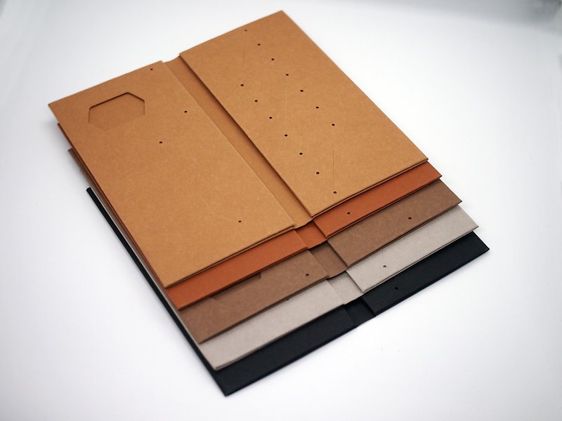 naturaism Washed Kraft Paper Long Clip Five Colors - Wallets - Paper Khaki