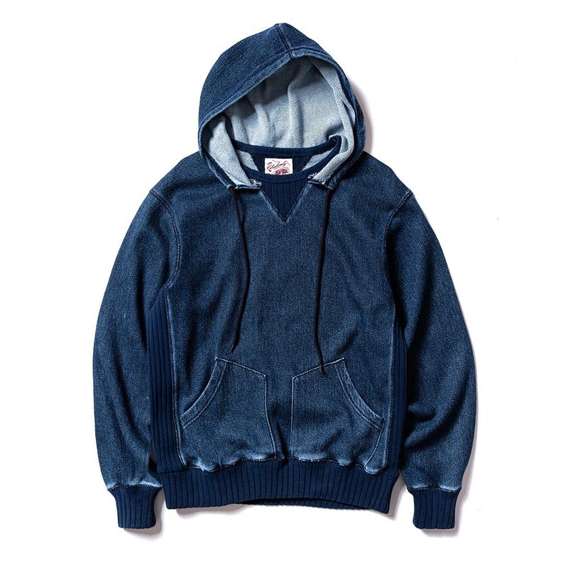 Kaihara Hoodie - 丹寧 Kaihara - 帽T/大學T - 棉．麻 藍色