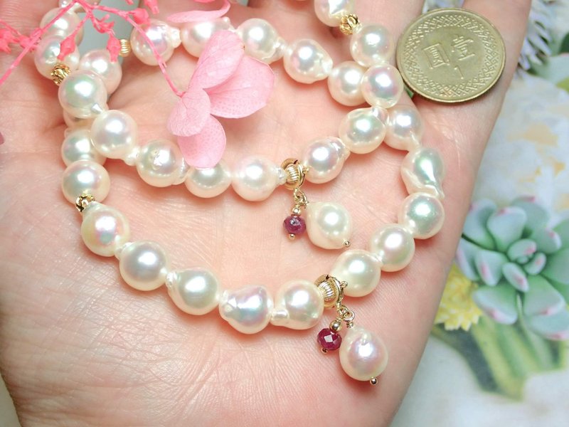 Akoya Baroque Circle Bracelet - สร้อยข้อมือ - ไข่มุก หลากหลายสี