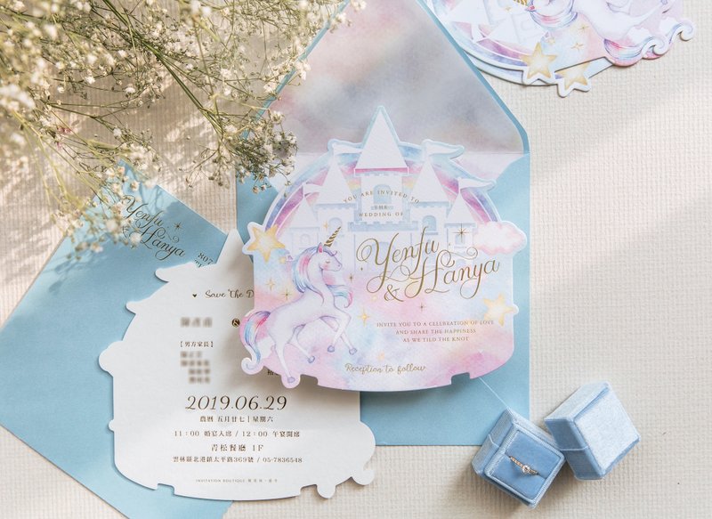 【Themed Wedding Invitation】Rainbow Castle - Wedding Invitations - Paper Multicolor