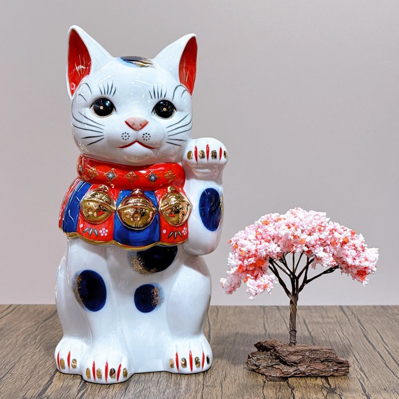 【靈貓招福】日本染錦招財貓 9号 - 擺飾/家飾品 - 瓷 白色