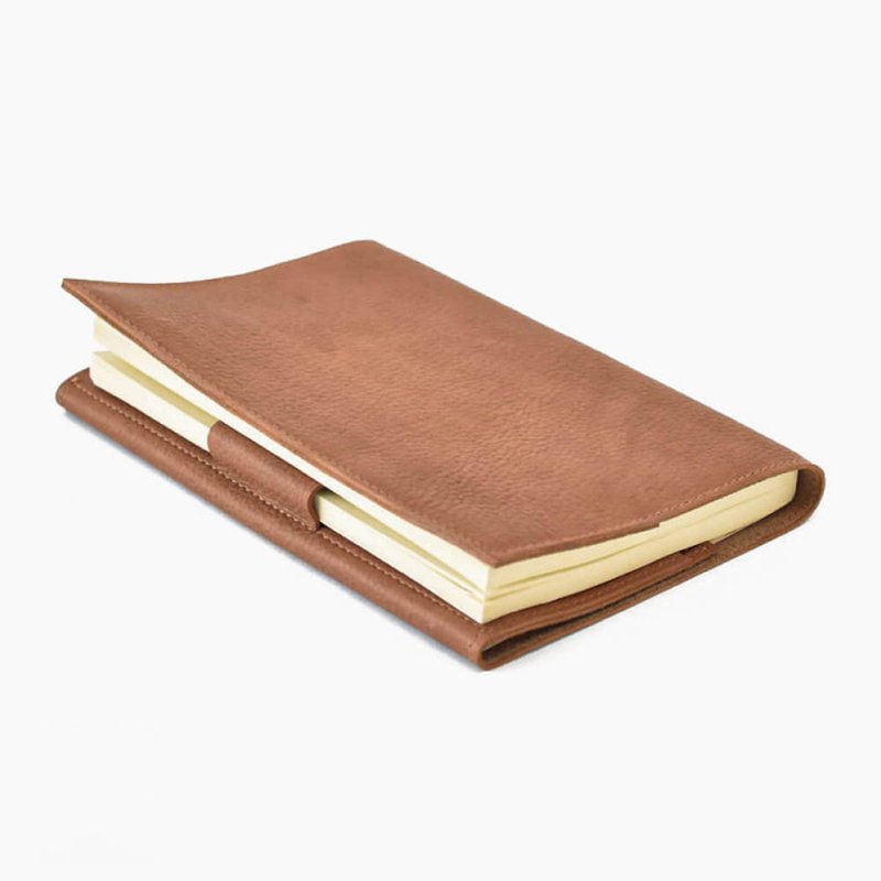 Genuine leather book cover, A6 size, soft tanned leather, adjustable thickness, cowhide, genuine leather, vegetable tanned, HAK059 - กระเป๋าเครื่องสำอาง - หนังแท้ หลากหลายสี