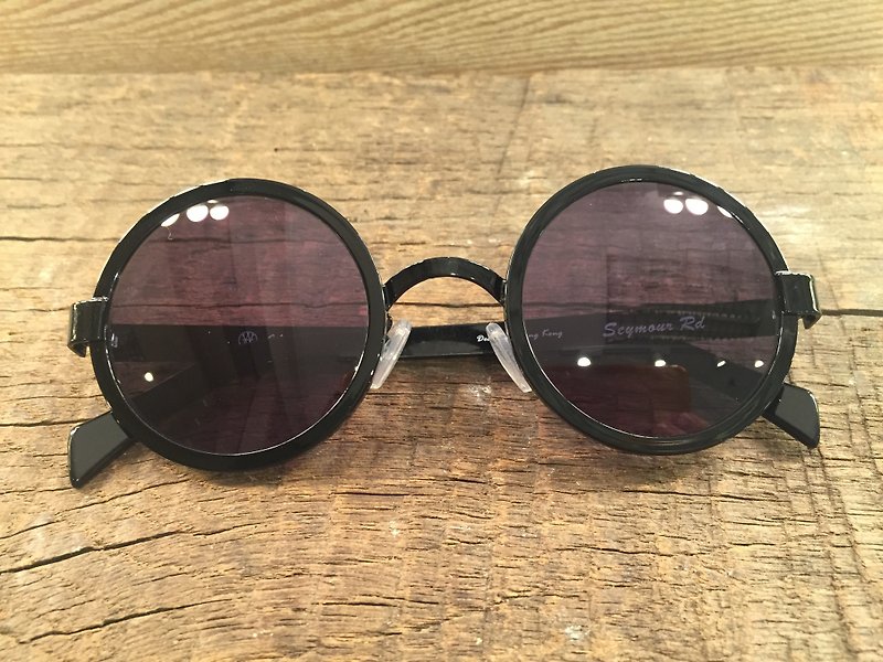 Absolute Vintage-Seymour Road (Seymour Road) Lightweight Metal Round Frame Sunglasses-Black - กรอบแว่นตา - โลหะ 