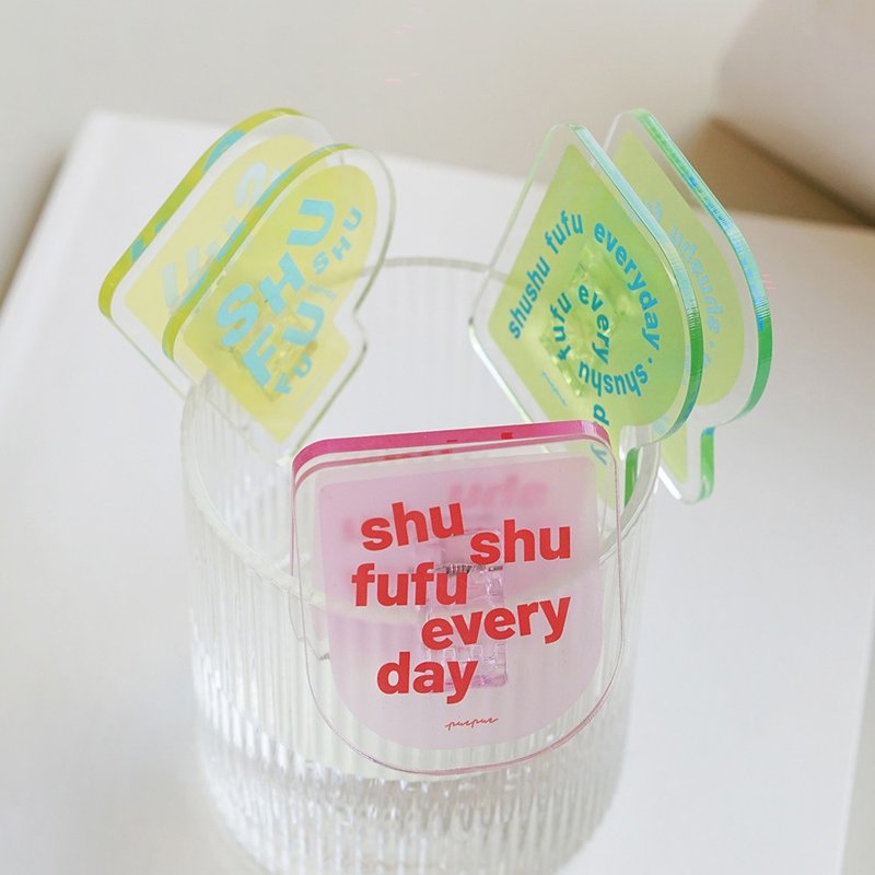 shushufufu acrylic clip notebook stationery home decoration clip - Other - Plastic 