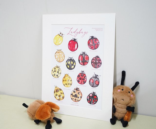 夕映えのてんとう虫、鉛筆画、サイズB2 水彩画 花とてんとう虫 絵画 makochin 通販 16474526｜Creema