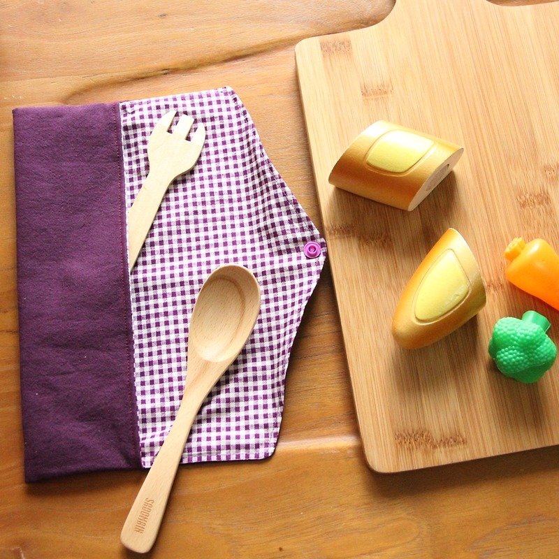 Wenqingfeng Environmental Chopsticks Bag~Purple Storage Bag. Environmental Chopsticks Bag. Handmade Tableware Bag - ตะเกียบ - ผ้าฝ้าย/ผ้าลินิน สีม่วง