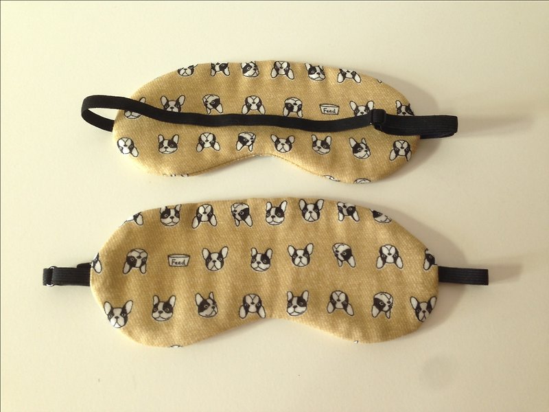 ((日本好織物--二重紗))芥末黃法鬥眼罩 - 口罩/口罩收納套 - 棉．麻 卡其色