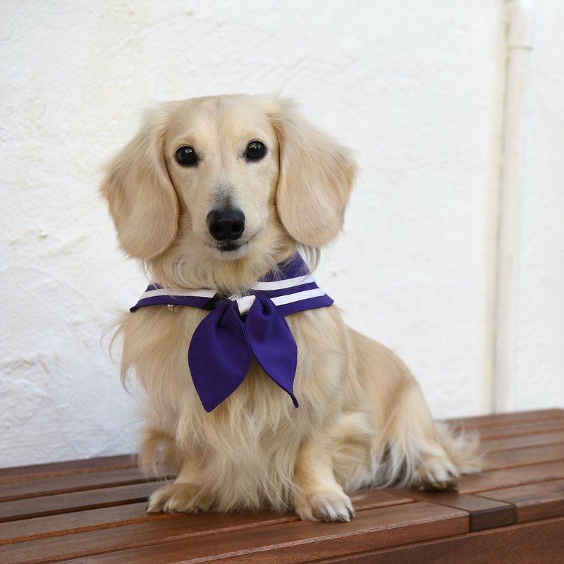Sailor Scarf - Saturn - includes an interchangeable tie (bowtie or sailor tie). - Clothing & Accessories - Cotton & Hemp Purple