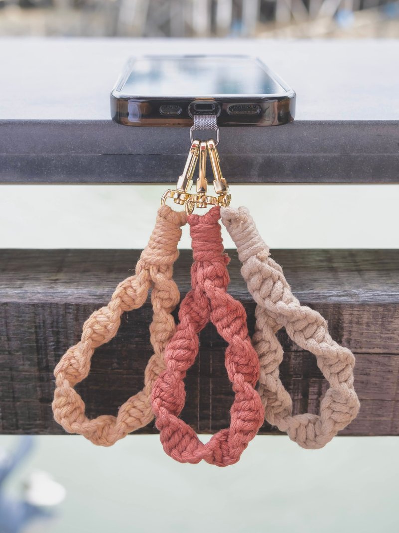 Macrame Twisted Phone Strap | Keychain | Accessories (mini version) - เชือก/สายคล้อง - ผ้าฝ้าย/ผ้าลินิน หลากหลายสี