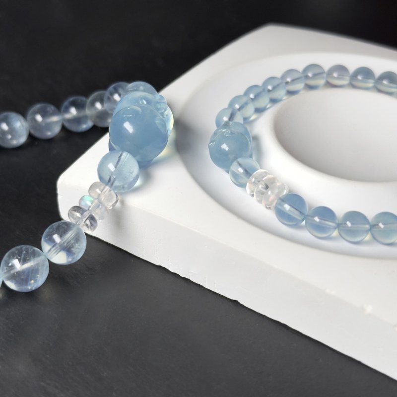 海藍寶貓貓手串 - 手鍊/手環 - 水晶 藍色