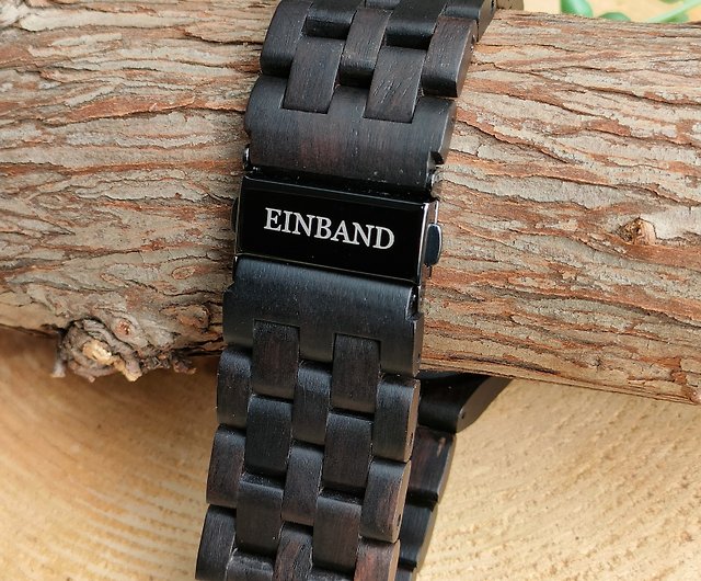 木製腕時計 EINBAND Meteor オートマチック 木の時計 エボニーウッド ...