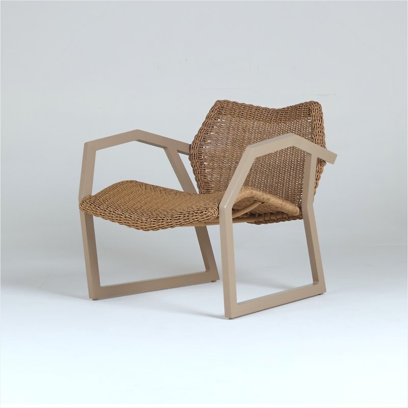 Outdoor and indoor chairs-rice-color artificial rattan chair PEAS004-1 - Chairs & Sofas - Waterproof Material Khaki