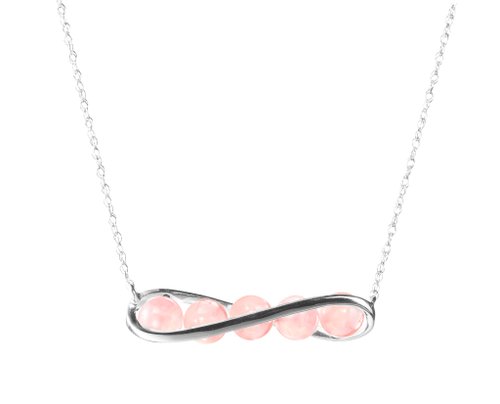 Majade Jewelry Design 粉晶石鎖骨鍊 14k白金項鍊 流線型清新韓風金墜子 小項鍊輕珠寶