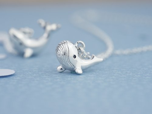 Cpercent 手工飾品 圓圓頭鯨魚 | 細項鍊 925純銀 可愛動物 手工銀飾 情人禮物