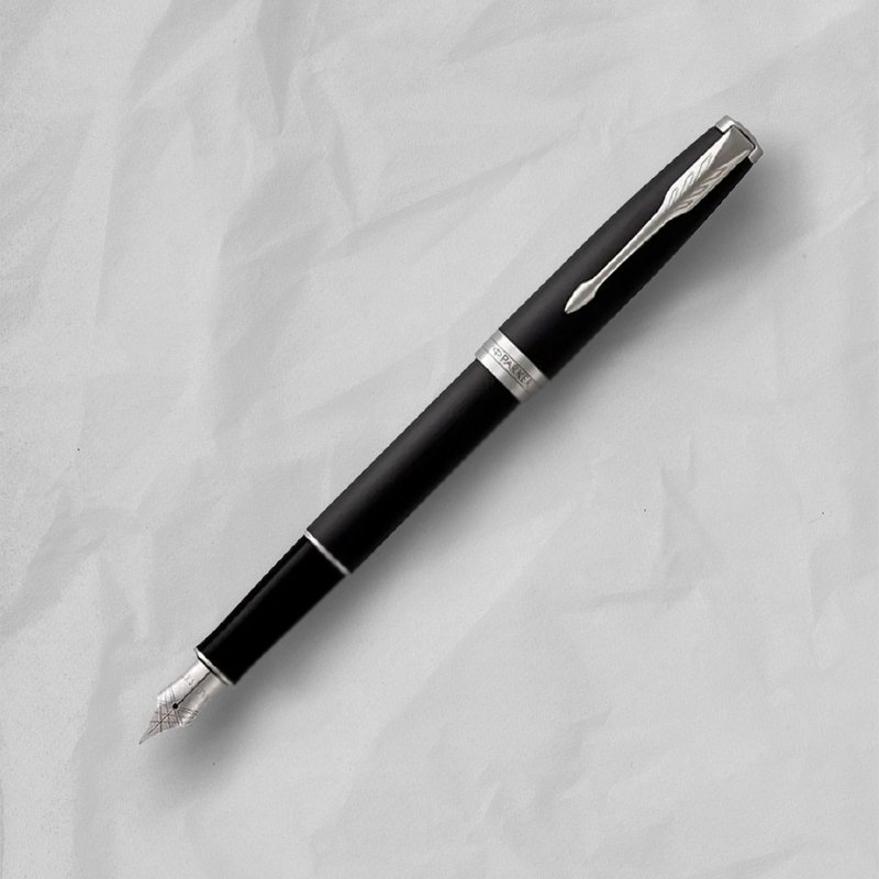 PARKER 派克 卓爾系列 霧黑白夾 F尖 鋼筆 免費刻字 - 鋼筆 - 其他金屬 黑色