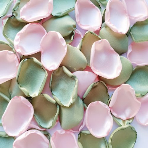 Decoration Party Store Sage green wedding Pink and green rose petals Spring wedding decor