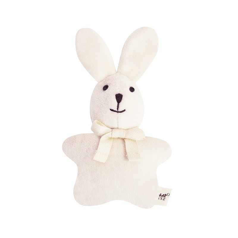 【SISSO有機棉】有機米米兔磨牙布偶 - 嬰幼兒玩具/毛公仔 - 棉．麻 白色