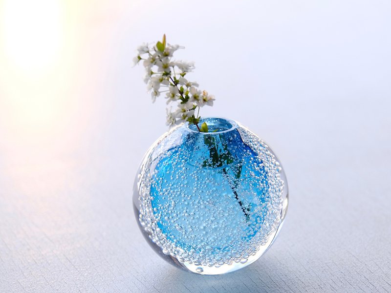 Bubble Vase (Turkish Blue) - Pottery & Ceramics - Glass Blue